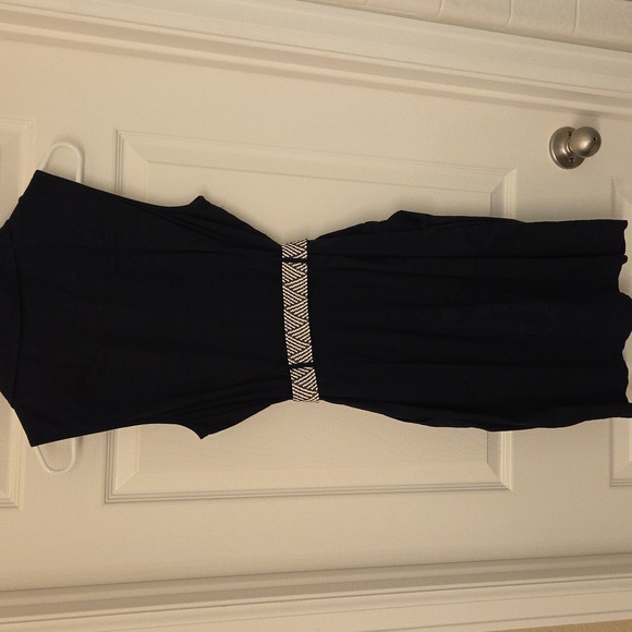 BCX Navy Sleeveless Button Up Dress with Belt Size M - Picture 7 of 10